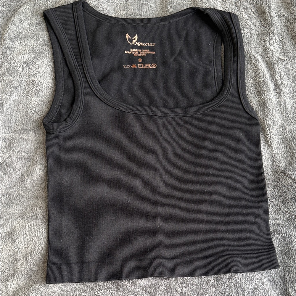 Black Ribbed Tank Top